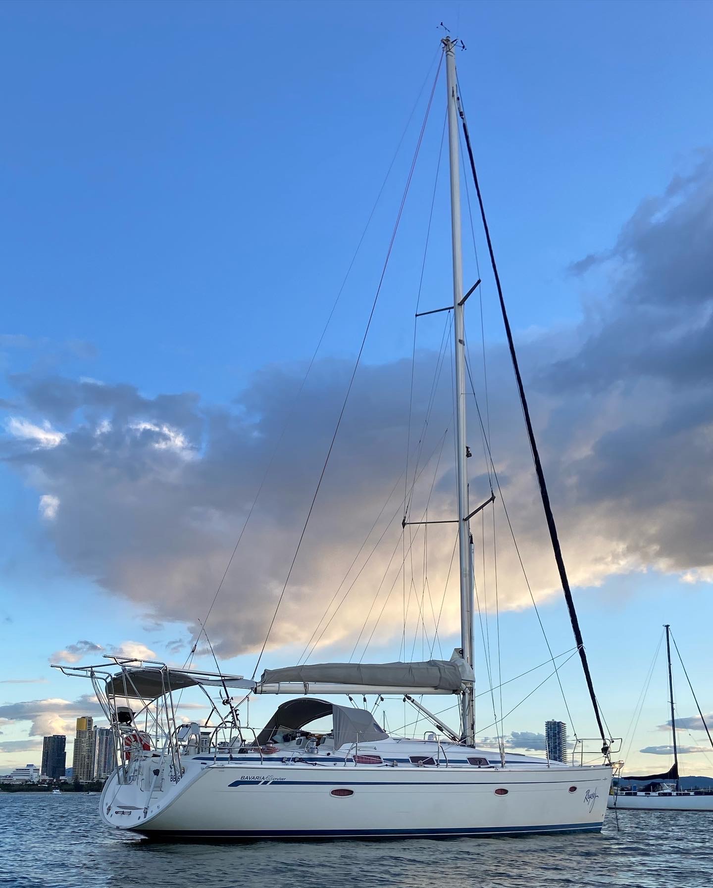 S/V Rhapsody at Anchor at the Gold Coast